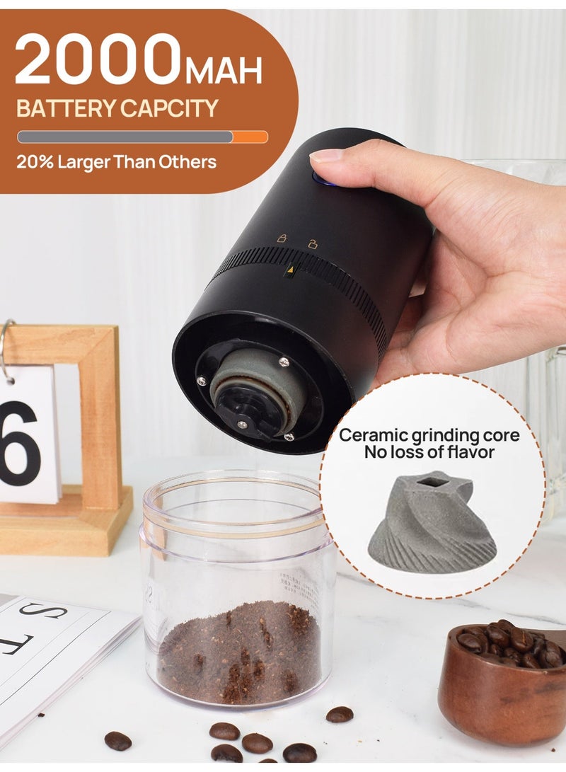 Brutelle Portable V60 Burr Coffee Grinder with Adjustable Settings & 25g Capacity 2000mAh Rechargeable Coffee Bean Grinder with Conical Ceramic Burr for Home Travel Camping Office for V60 Coffee Espresso Mocha - Image 3